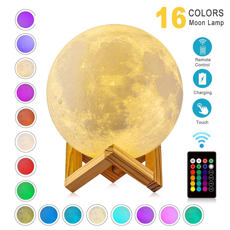 Moon Galaxy Lamp 16 Colors LED