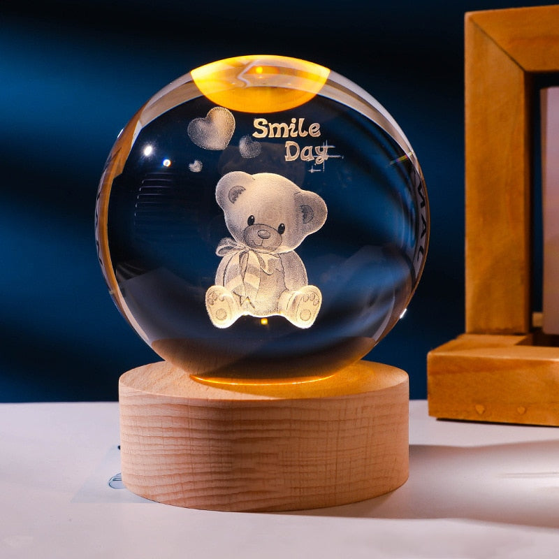 3D Crystal Ball Night Light