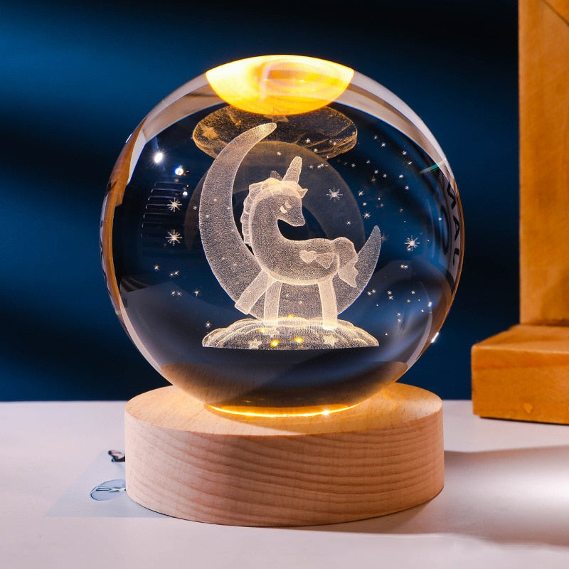 3D Crystal Ball Night Light