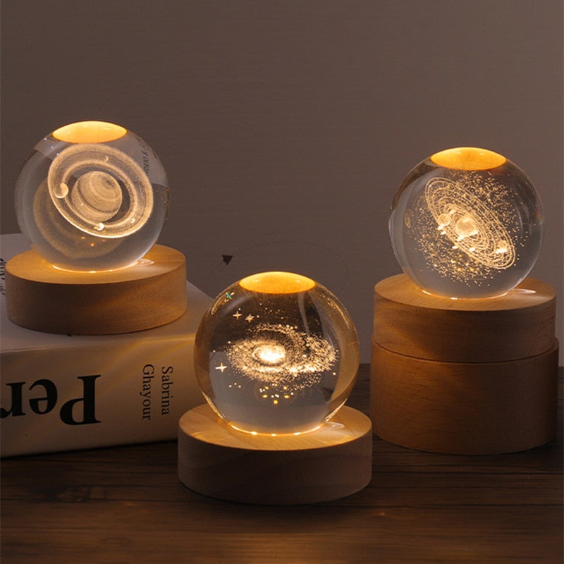 3D Crystal Ball Night Light